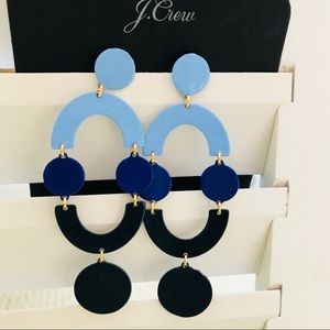 J.Crew Circlet Blue and Black Earrings, never wore